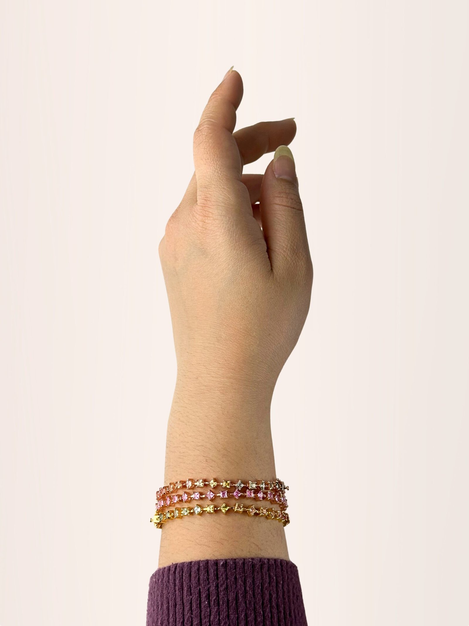 Rainbow Sapphire Princess-Cut Bracelet - Image 5