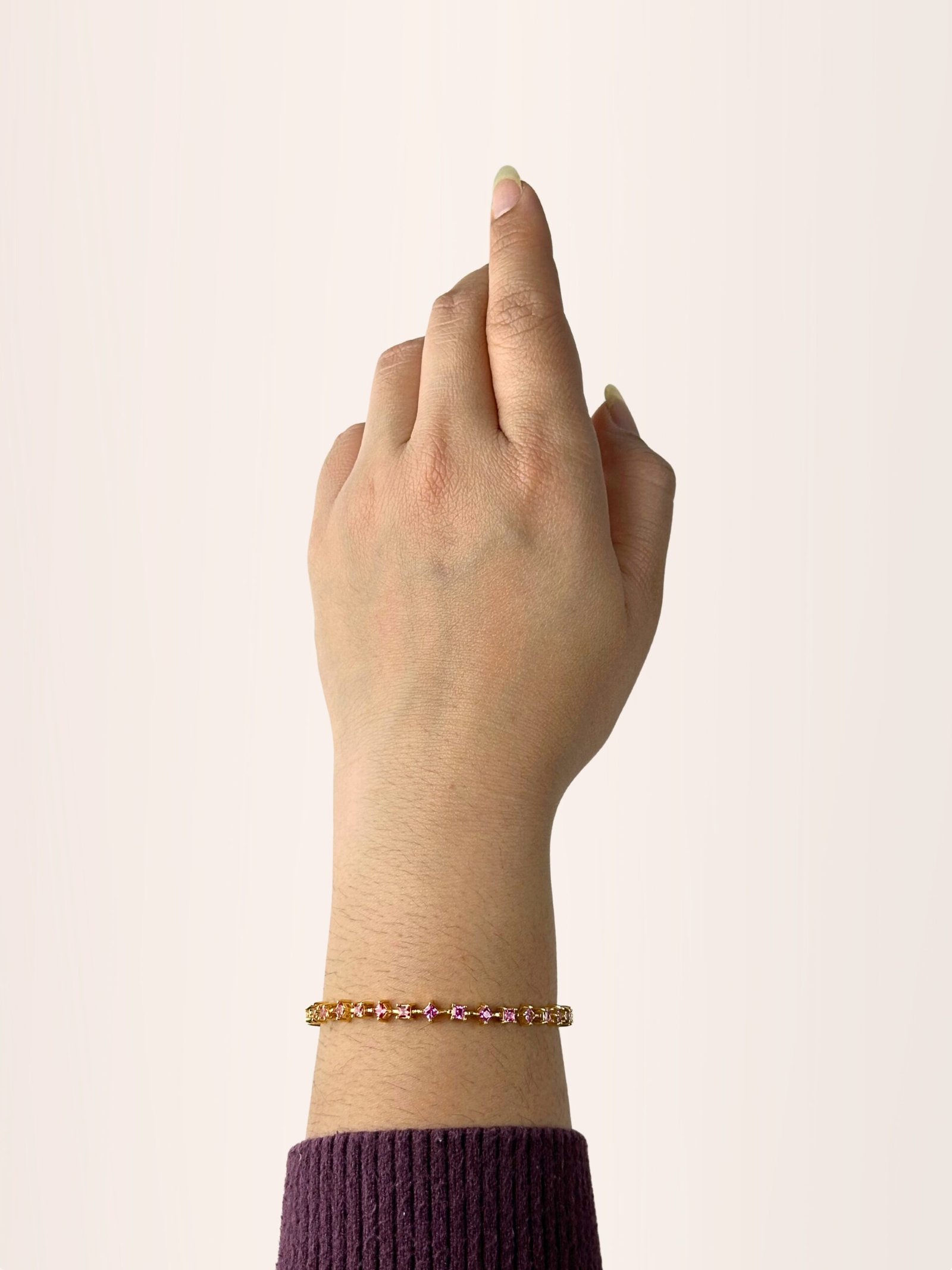 Rainbow Sapphire Princess-Cut Bracelet - Image 3