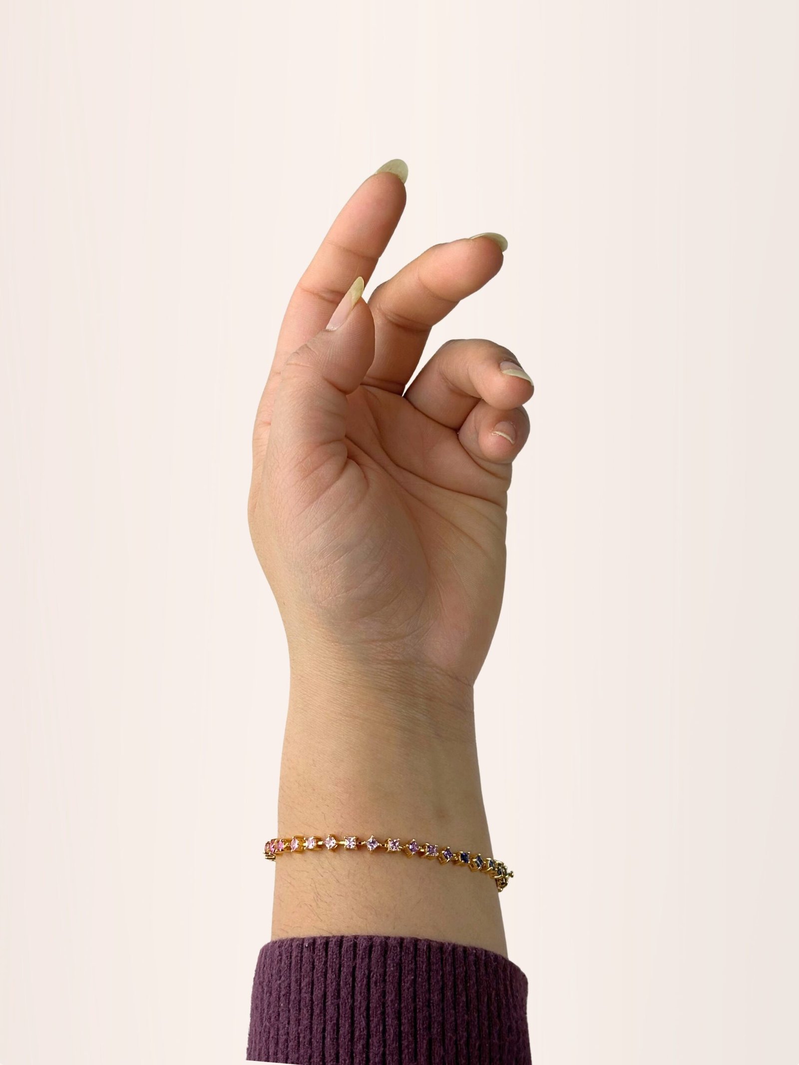 Rainbow Sapphire Princess-Cut Bracelet - Image 2