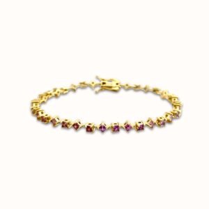 Rainbow Sapphire Princess-Cut Bracelet