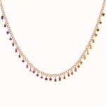 Rainbow Sapphire Multi-Shape Charm Necklace