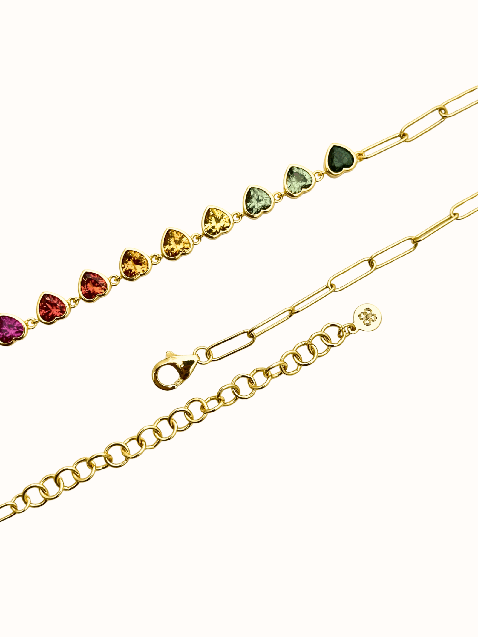 Heart-Bezel Rainbow Sapphire Necklace - Image 5